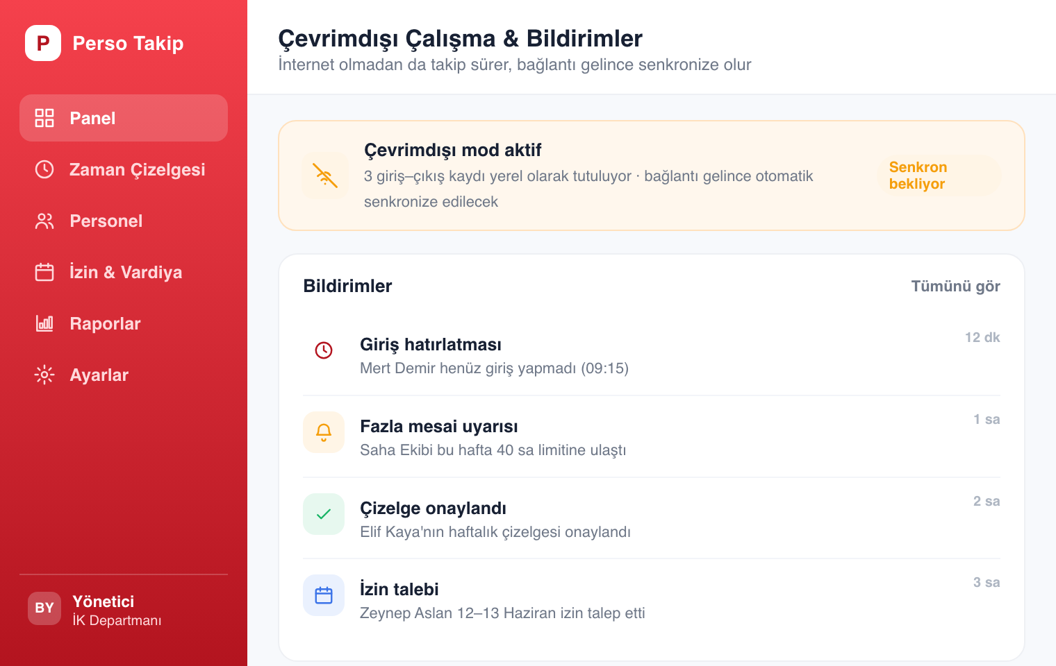 Çalışanlarınız unuttuğunda Perso Takip hatırlatır