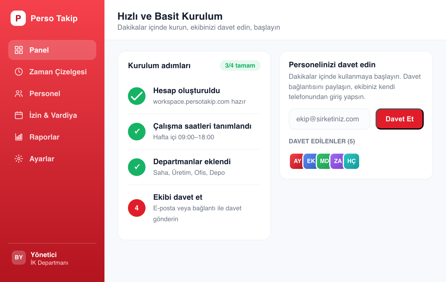Kolay başlama süreci